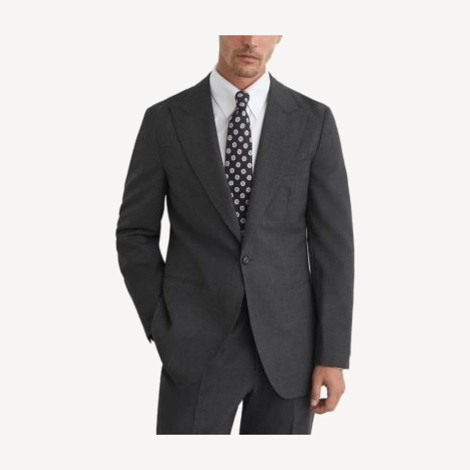 Reiss Bold Wool Single Button Peak Lapel Blazer