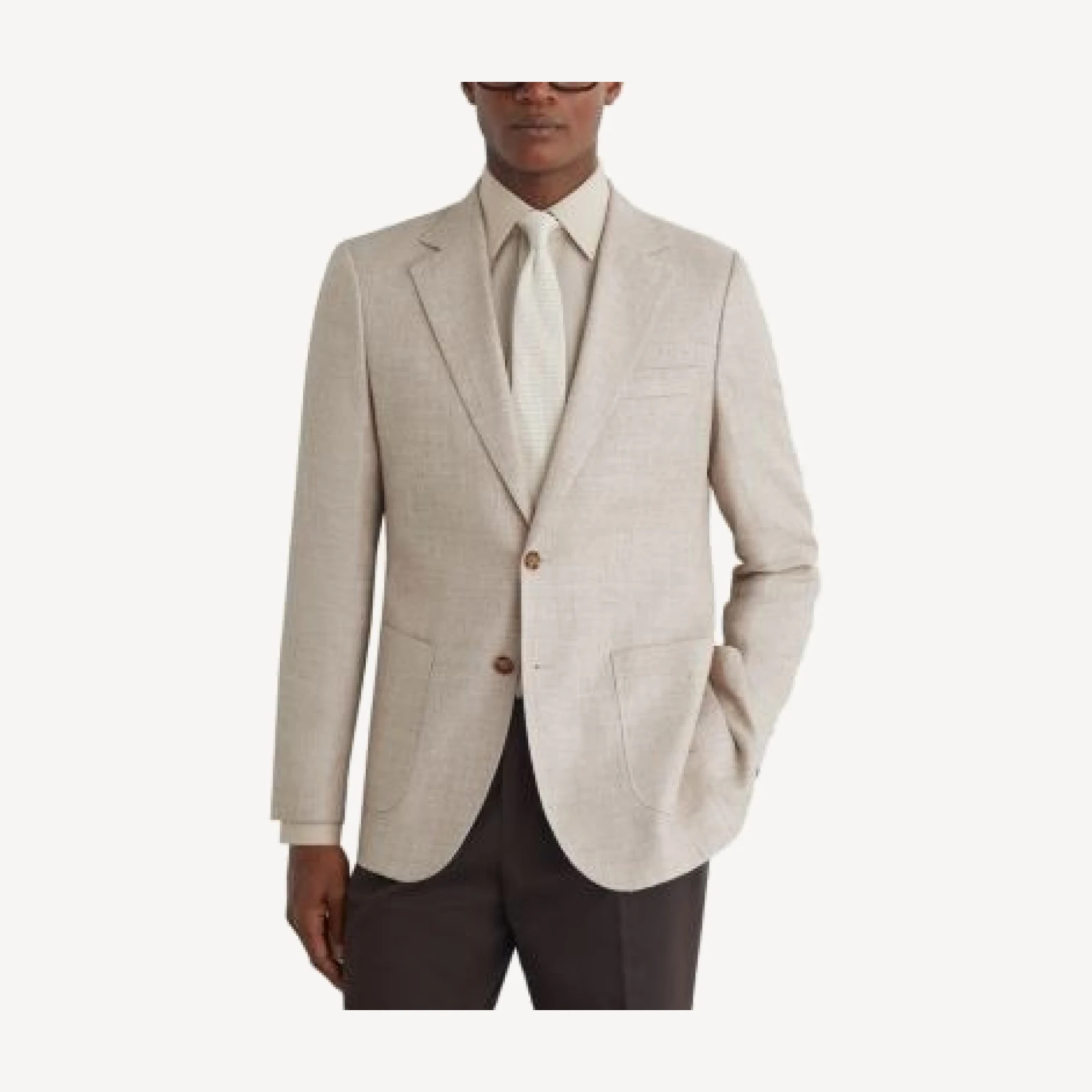 Reiss Positano Tailored Fit Linen, Silk & Cotton Blend Blazer
