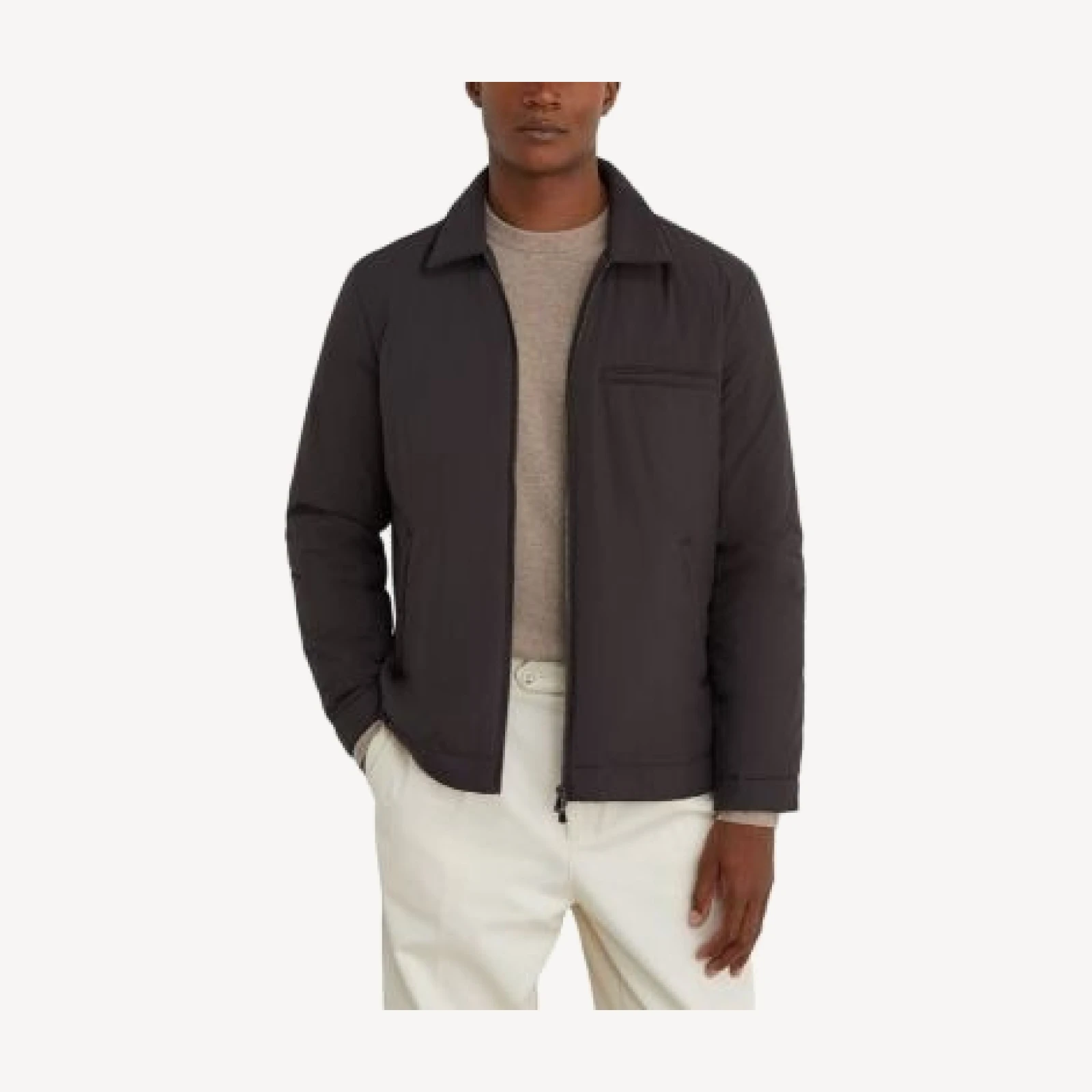 Reiss Bernardi Zip Through Technical Fabric Lightweight Jacket