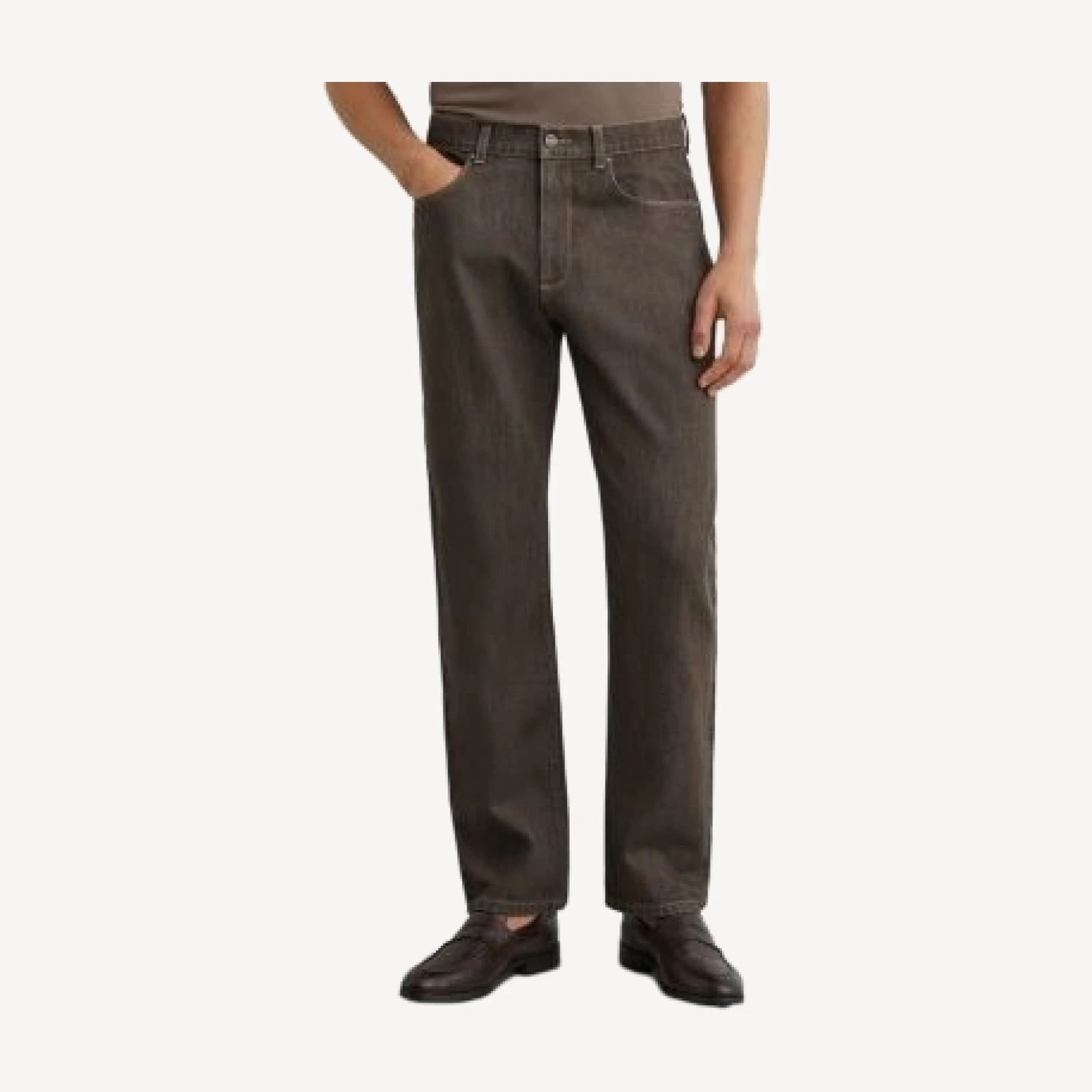 Reiss Bishopsgate Straight Fit 30.7 Jeans in Brown
