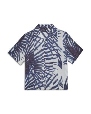 Reiss Shindora Cuban Collar Palm Print Shirt