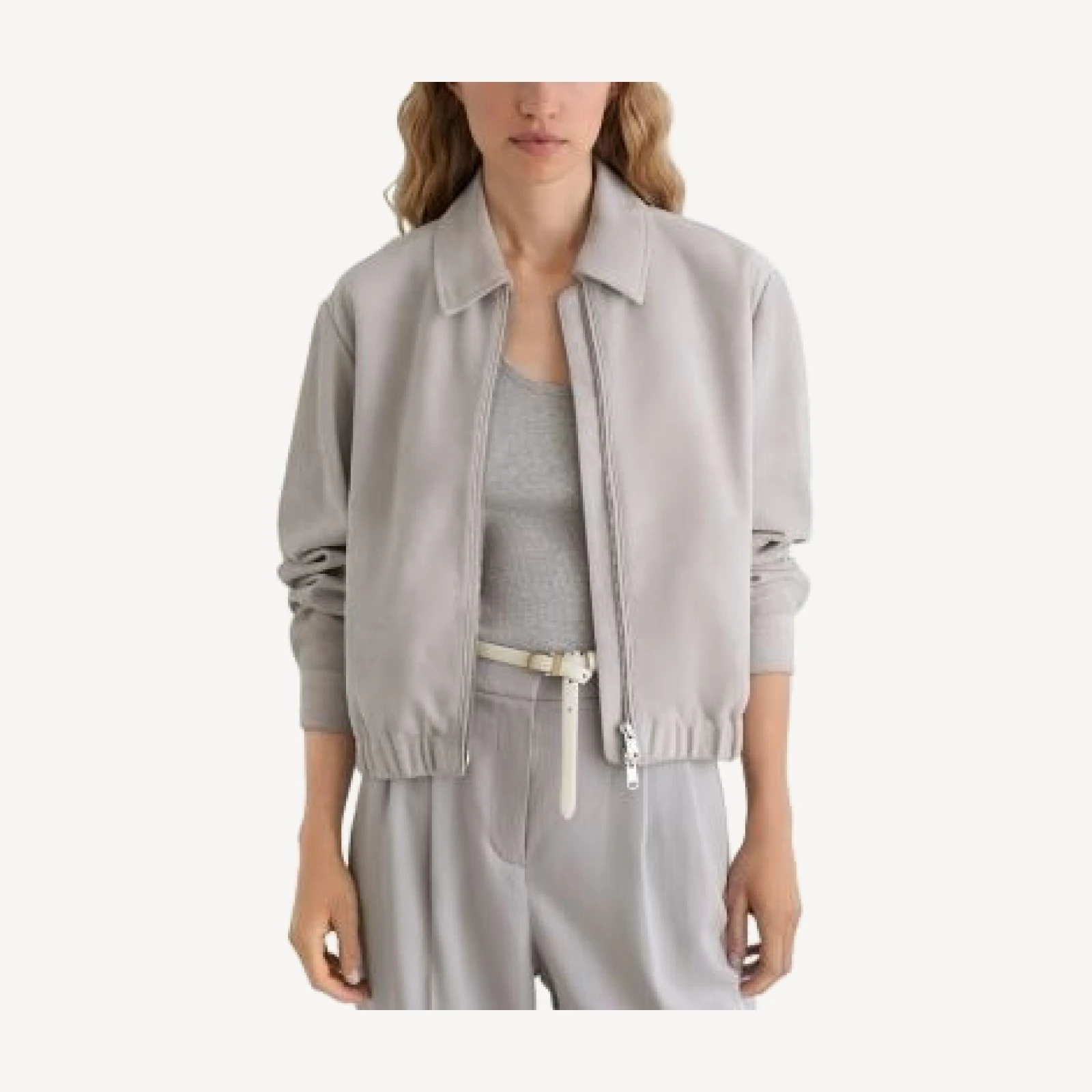 Reiss Petites Lottie Suede Bomber Jacket