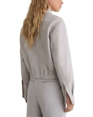 Reiss Petites Lottie Suede Bomber Jacket