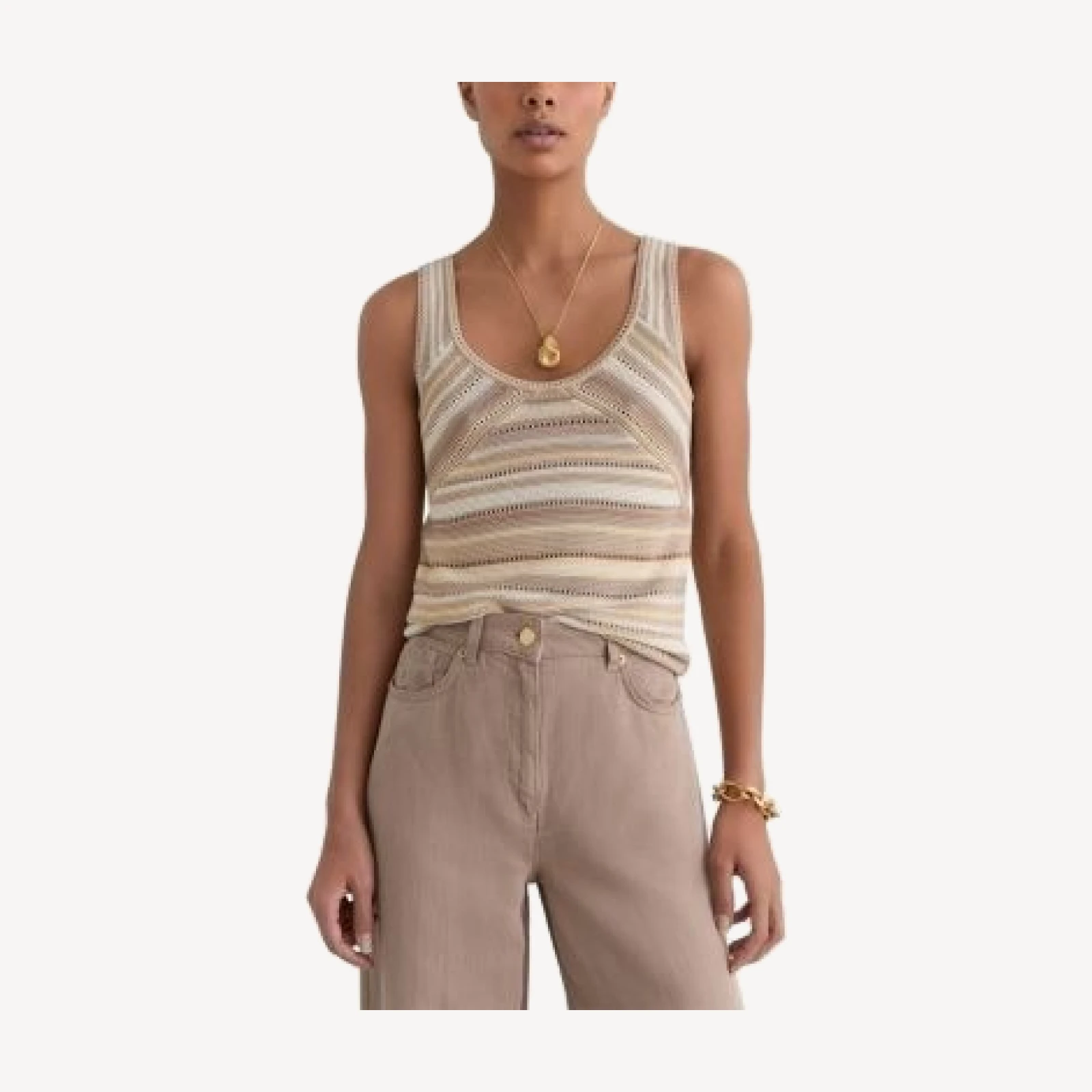 Reiss Stripe Knitted Vest