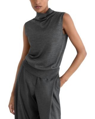 Reiss Honey Wool Funnel Neck Sweater