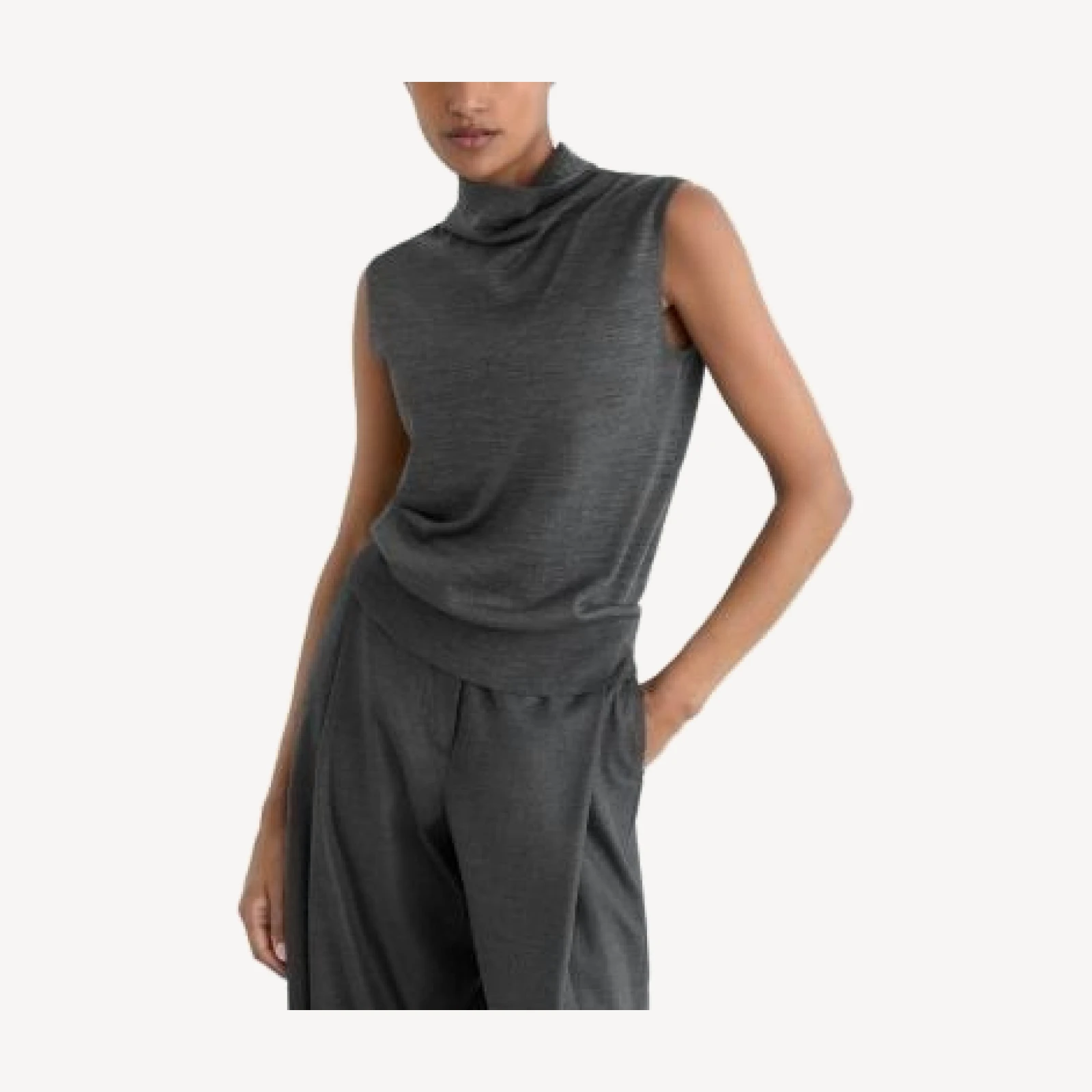 Reiss Honey Wool Funnel Neck Sweater