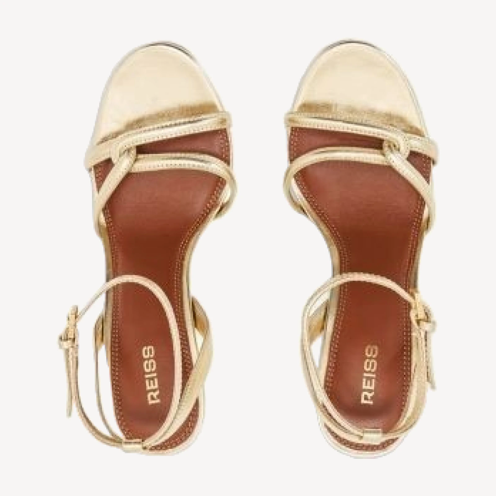 Reiss Women's Metallic Leather Stiletto Sandals