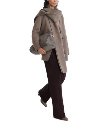 Reiss Lori Wool Blend Collarless Coat