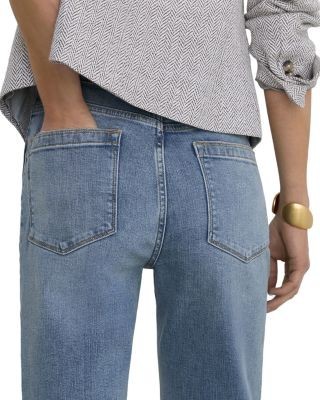 Reiss High Rise Flared Jeans in Light Blue
