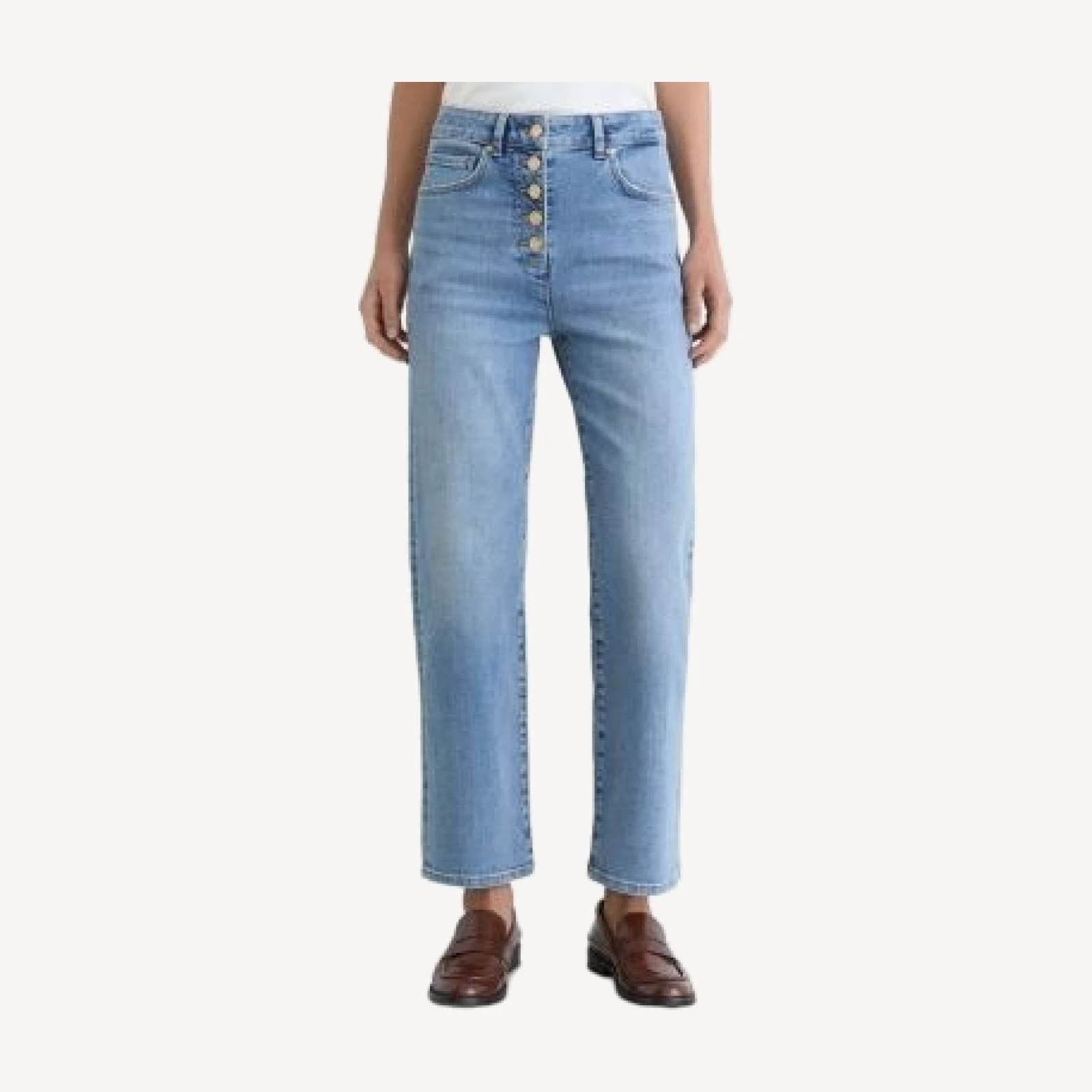 Reiss Cropped Straight Jeans in Light Blue