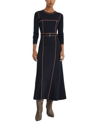 Reiss Petite Etta Round Neck Midi Dress