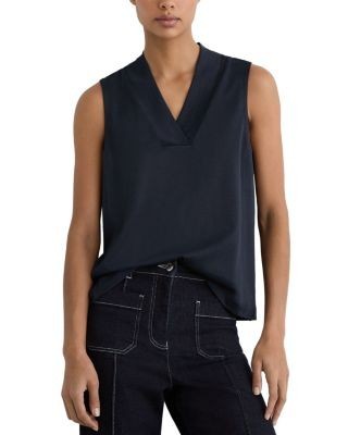 Reiss Miley Paneled V Neck Vest