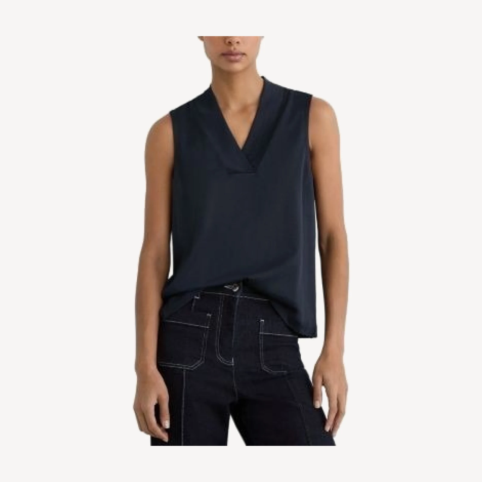Reiss Miley Paneled V Neck Vest