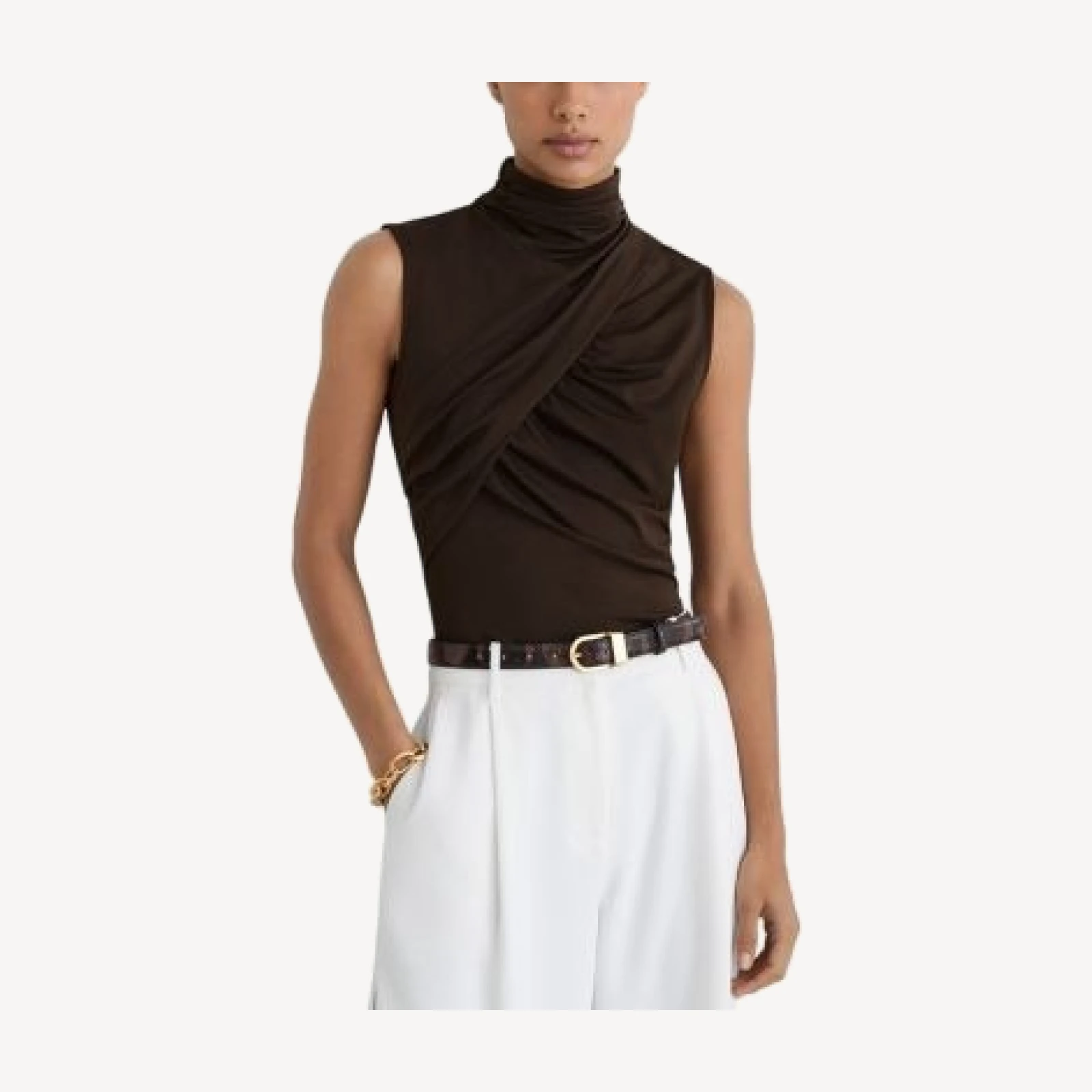 Reiss Wanda Ruched High Neck Top