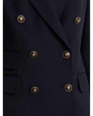 Reiss Petite Lauryn Double Breasted Twill Blazer