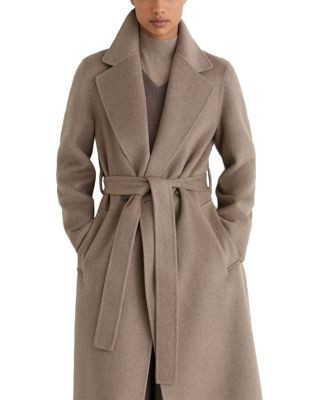 Reiss Petite Thea Wool Blend Belted Double Breasted Coat