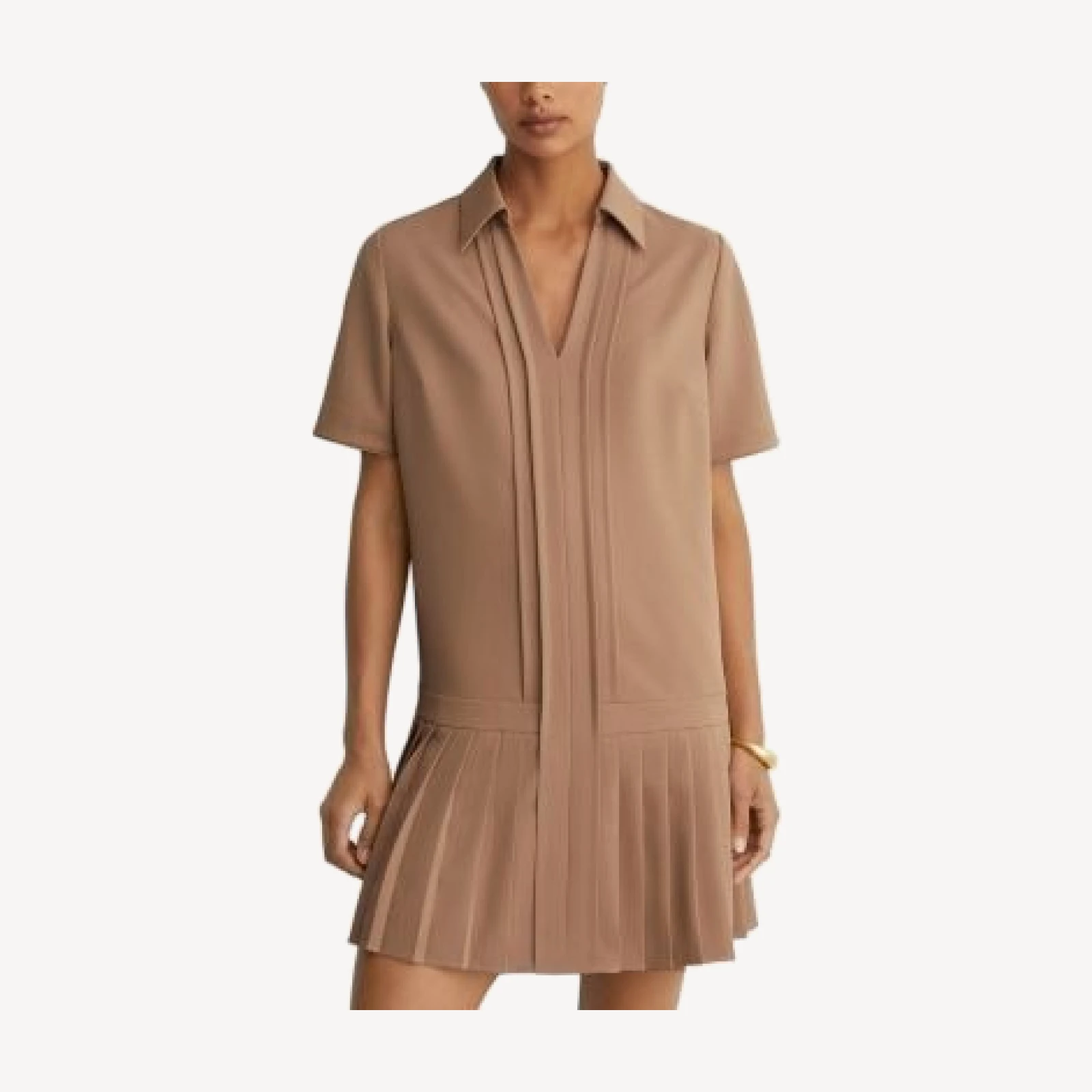 Reiss Elena Pleat Skirt Mini Dress