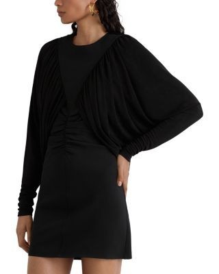 Reiss Imogen Draped Round Neck Mini Dress