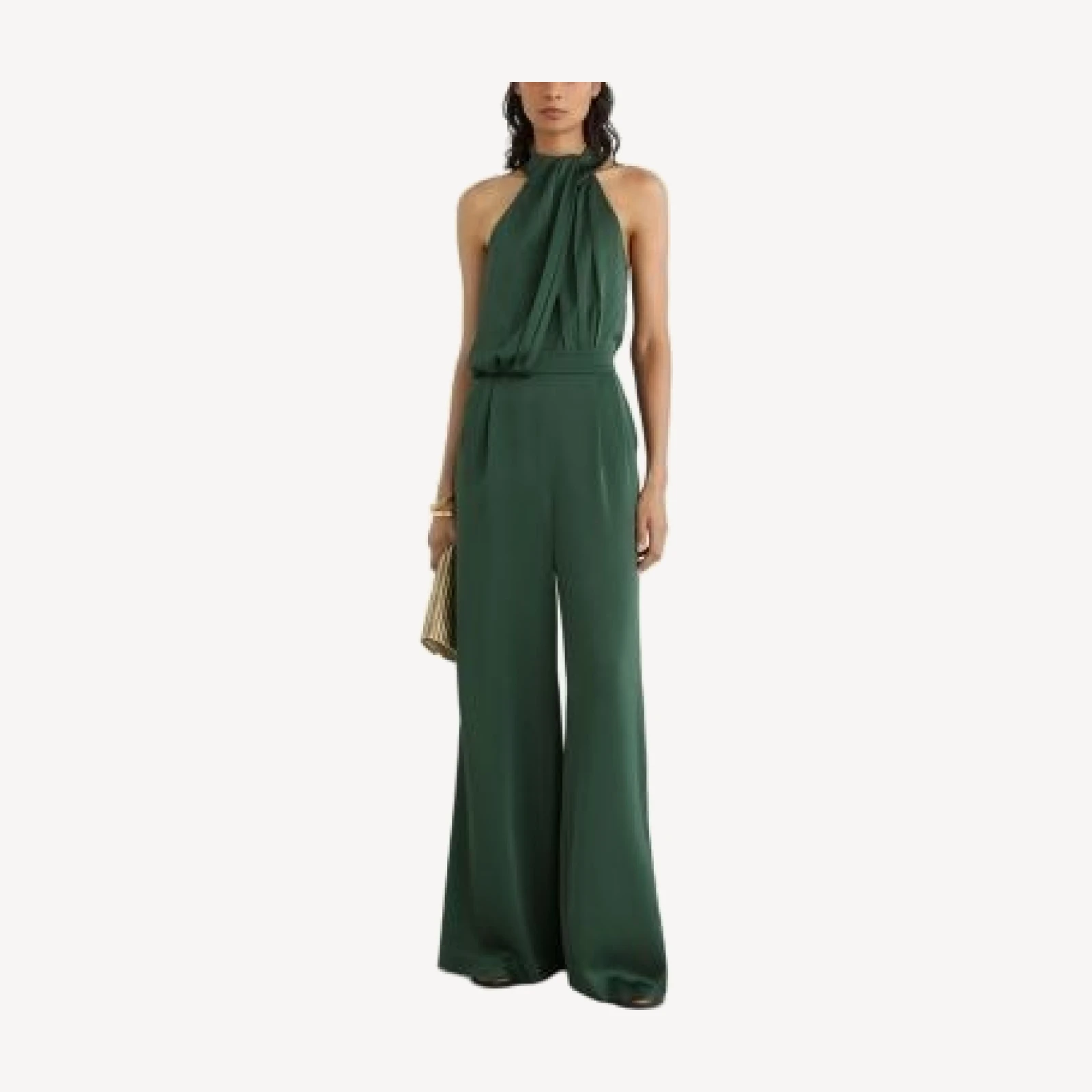 Reiss Satin Halter Neck Draped Jumpsuit