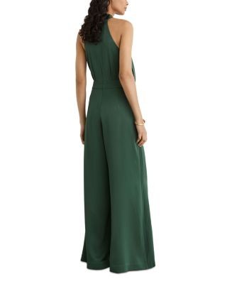Reiss Satin Halter Neck Draped Jumpsuit