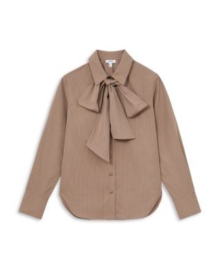 Reiss Elowen Cotton Bow Blouse