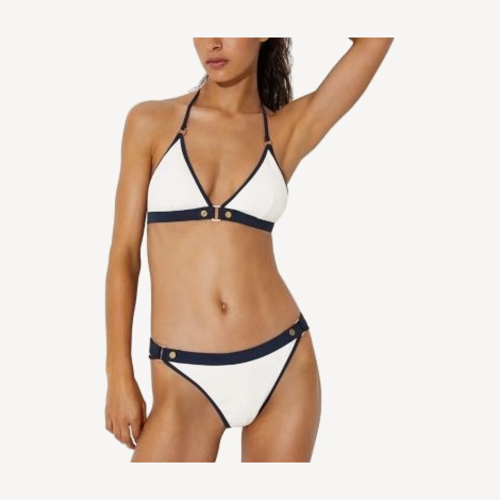 Reiss Saskia Twill Triangle Bikini Top