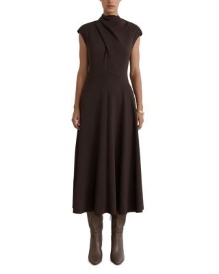 Reiss Petite High Neck Midi Dress