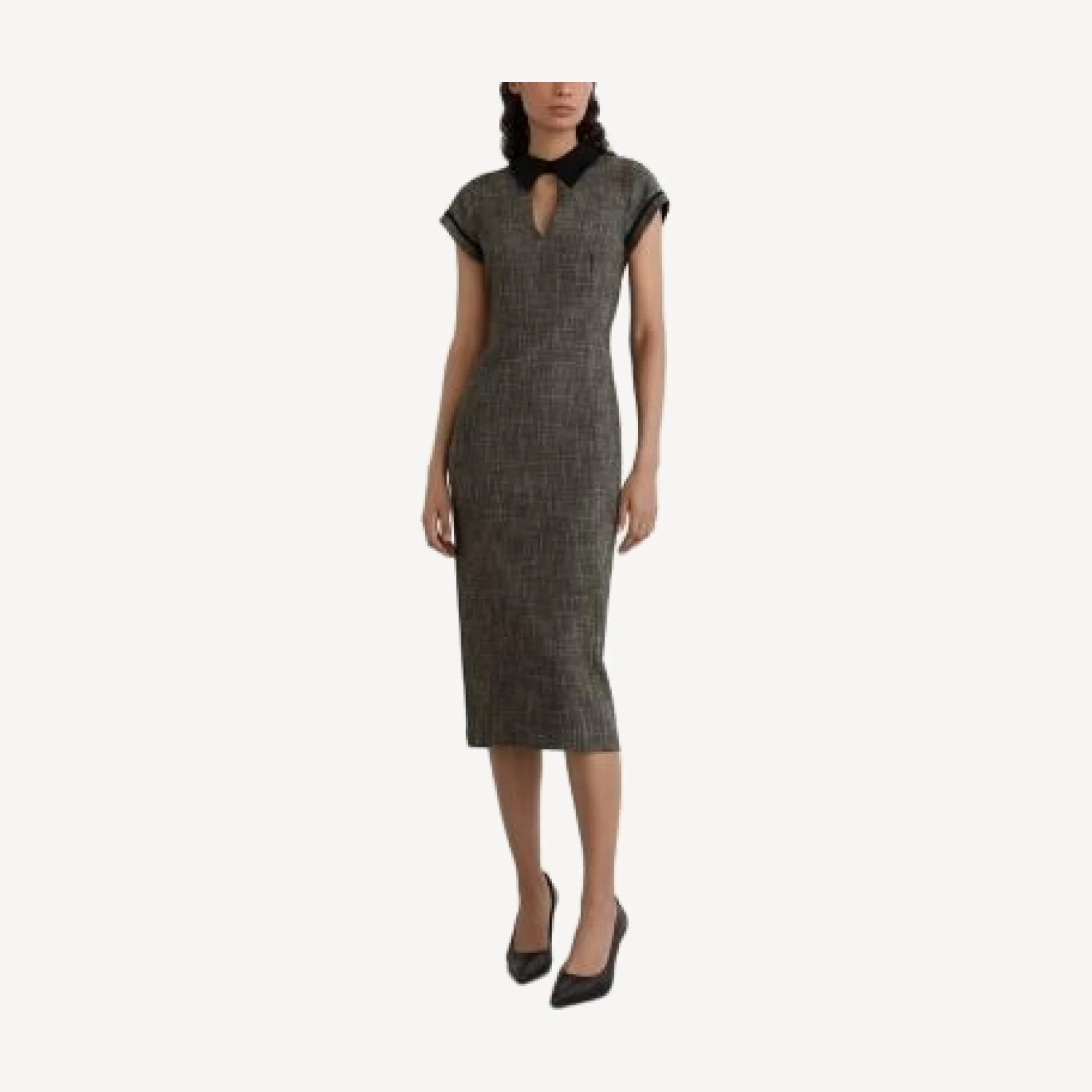 Reiss Ava Fitted Cap Sleeve Midi Dress