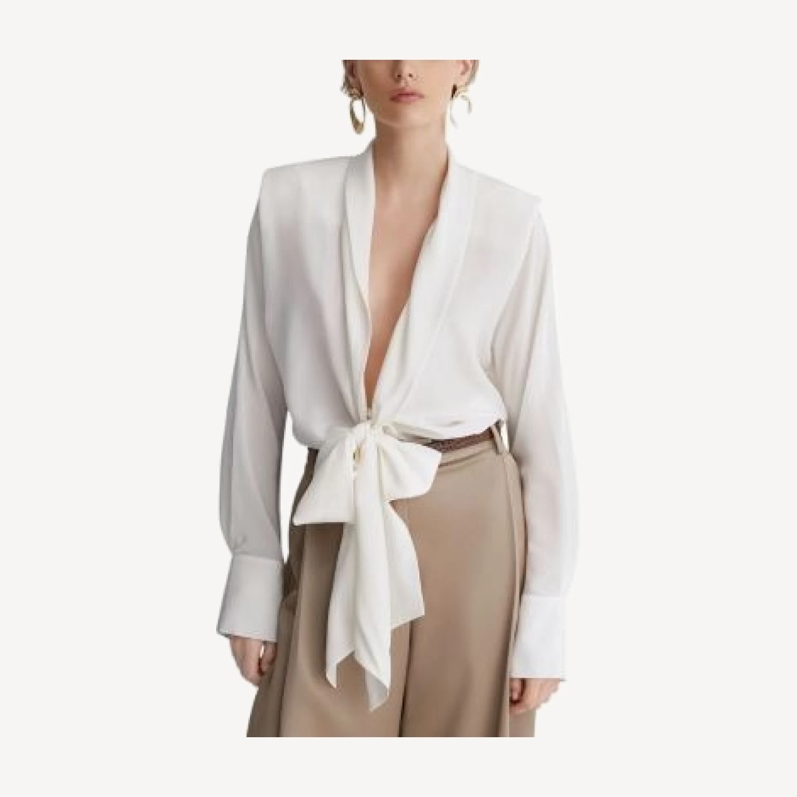 Reiss Silk Tie Front Shirt