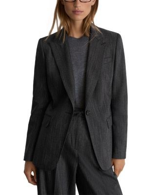 Reiss Derby Wool Blend Herringbone Blazer