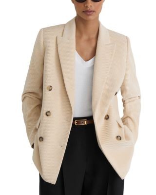 Reiss Sadie Cotton Double Breasted Blazer