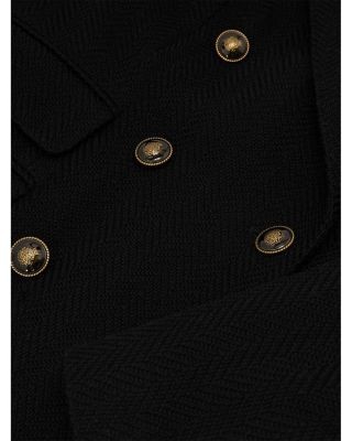 Reiss Lauryn Herringbone Wool Double Breasted Blazer