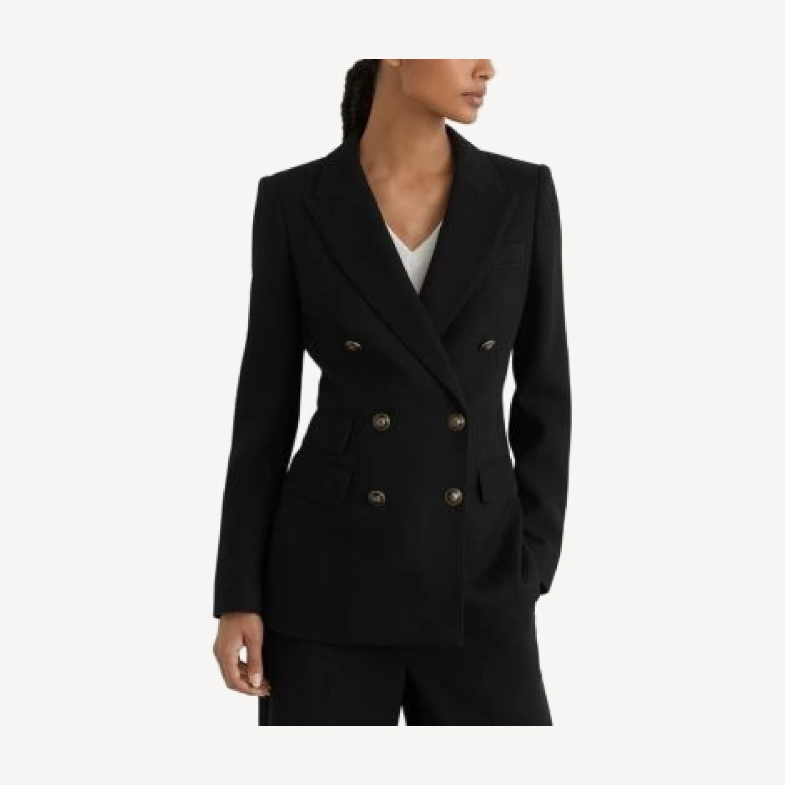 Reiss Petite Lauryn Herringbone Wool Double Breasted Blazer