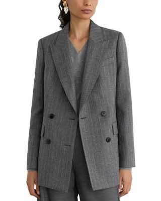 Reiss Petite Astrid Herringbone Wool Double Breasted Blazer