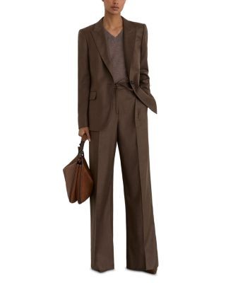 Reiss Derby Wide Leg Wool Blend Pants