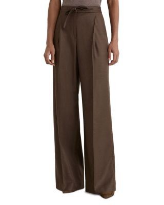 Reiss Petites Derby Pleated Wide Leg Pants
