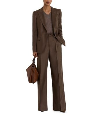 Reiss Petites Derby Pleated Wide Leg Pants