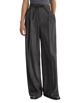 Reiss Derby Wool Blend Wide Leg Pants