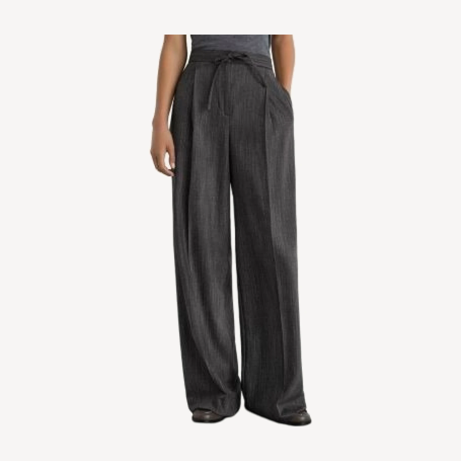 Reiss Derby Wool Blend Wide Leg Pants