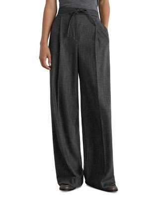 Reiss Petites Derby Pleated Wide Leg Pants