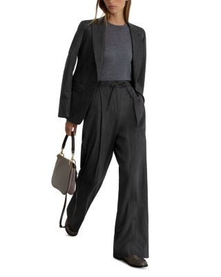 Reiss Petites Derby Pleated Wide Leg Pants
