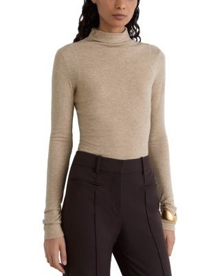 Reiss Heidi Ruched Mock Neck Top