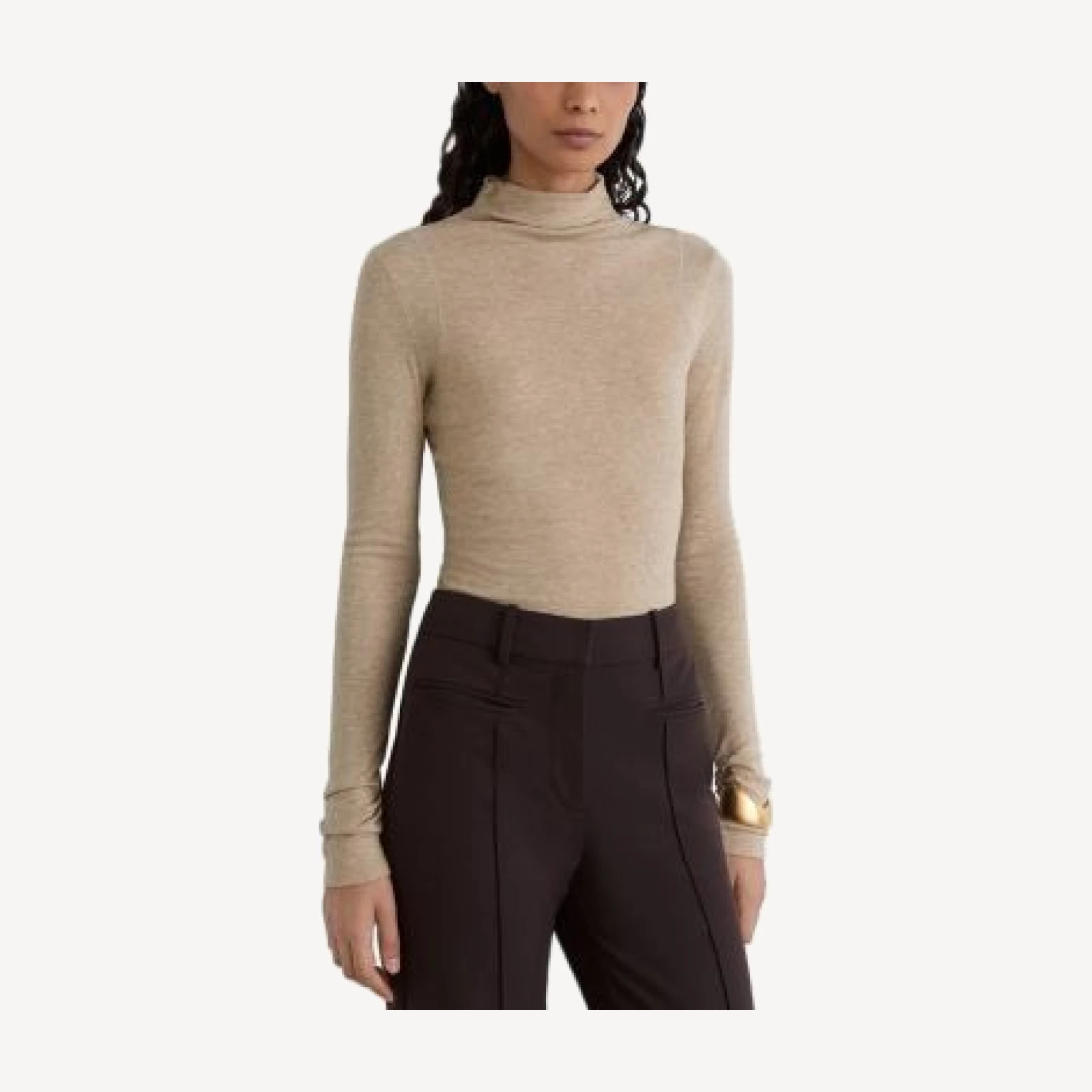 Reiss Heidi Ruched Mock Neck Top