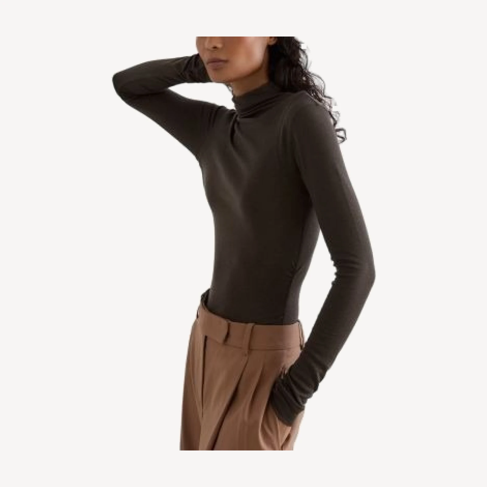 Reiss Heidi Ruched Mock Neck Top