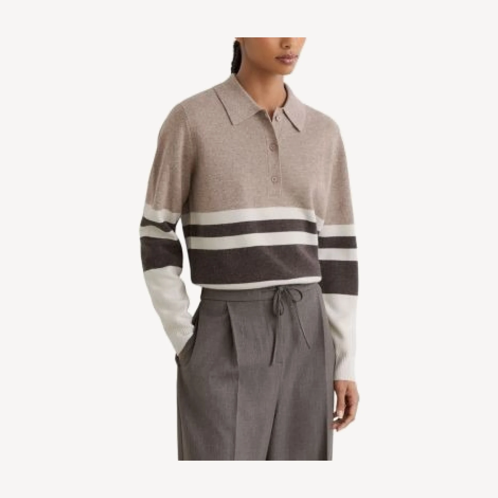 Reiss Bronte Cropped Rugby Shirt