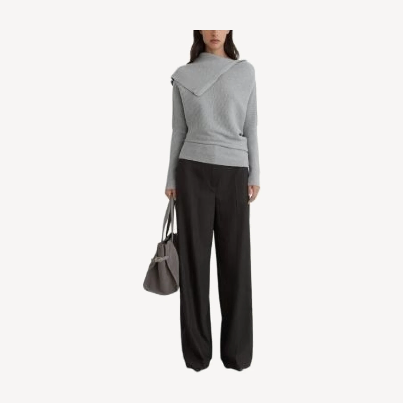 Reiss Leena Asymmetric Neck Ribbed Sweater