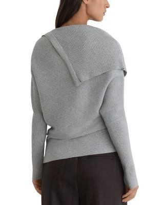 Reiss Leena Asymmetric Neck Ribbed Sweater
