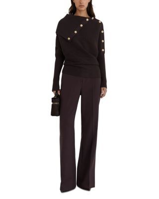 Reiss Lexi Asymmetric Shawl Collar Sweater