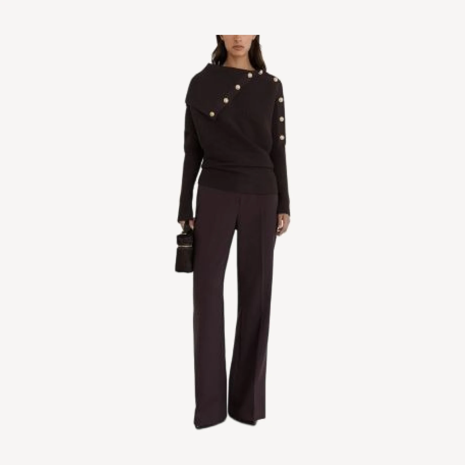 Reiss Lexi Asymmetric Shawl Collar Sweater