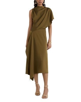 Reiss Naomi Matte Satin Asymmetric Dress